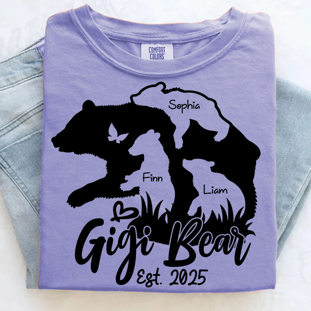 Grandma Bear - Custom Nickname Grandma Nana Gigi With Grandkids' Names NA04 Li29