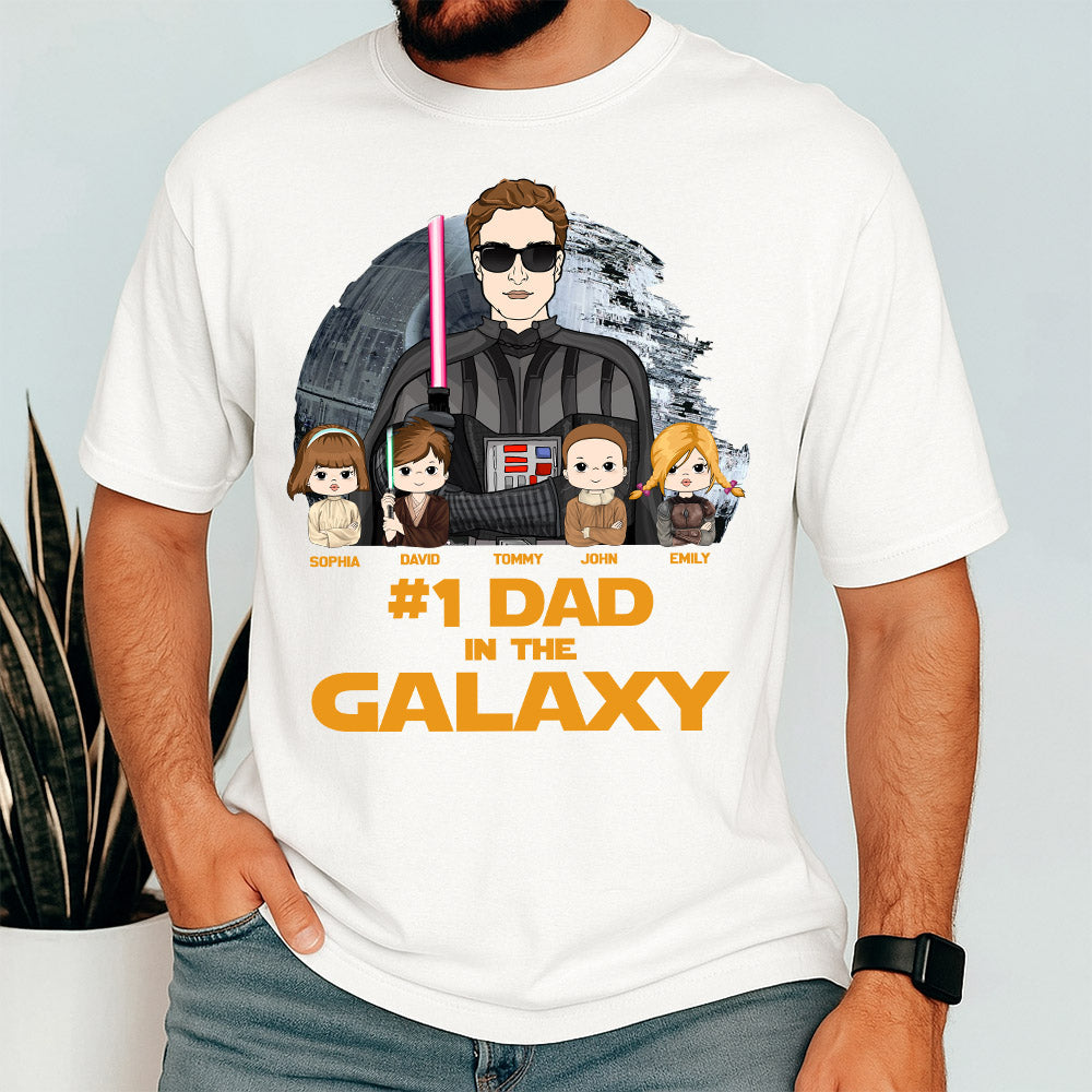 #1 Dad In The Galaxy - Personalized Shirt Custom For Dad Grandpa NA04 Pt99