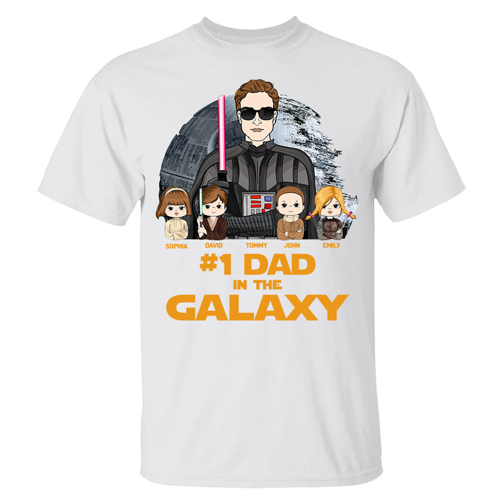 #1 Dad In The Galaxy - Personalized Shirt Custom For Dad Grandpa NA04 Pt99