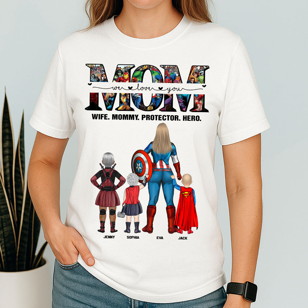 We Love You Mom, Personalized Shirt, Gift For Mother's Day T1807 pt99