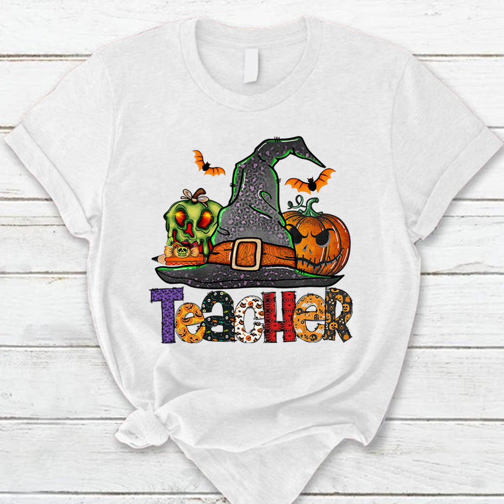Personalized Shirt Teacher Witch Hat Halloween Shirt For Teacher H2511 H199
