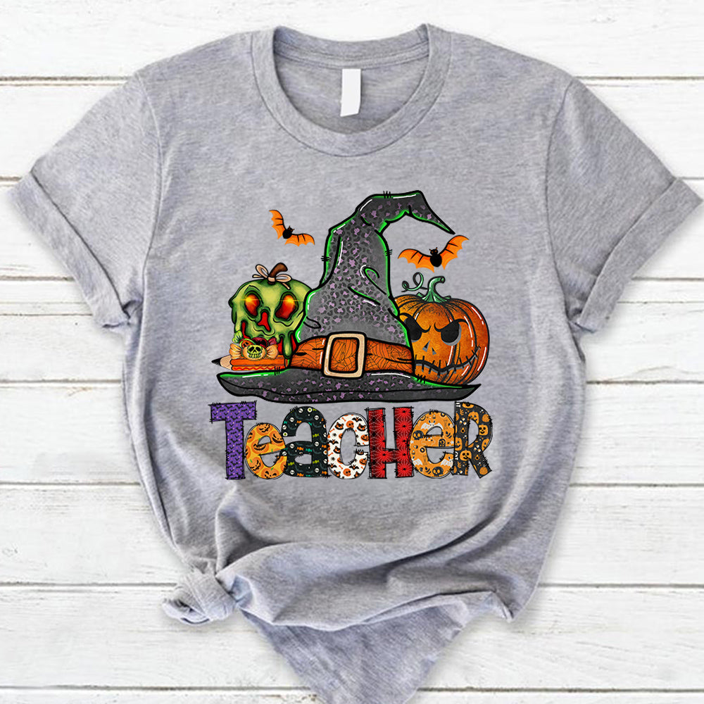 Personalized Shirt Teacher Witch Hat Halloween Shirt For Teacher H2511 H199