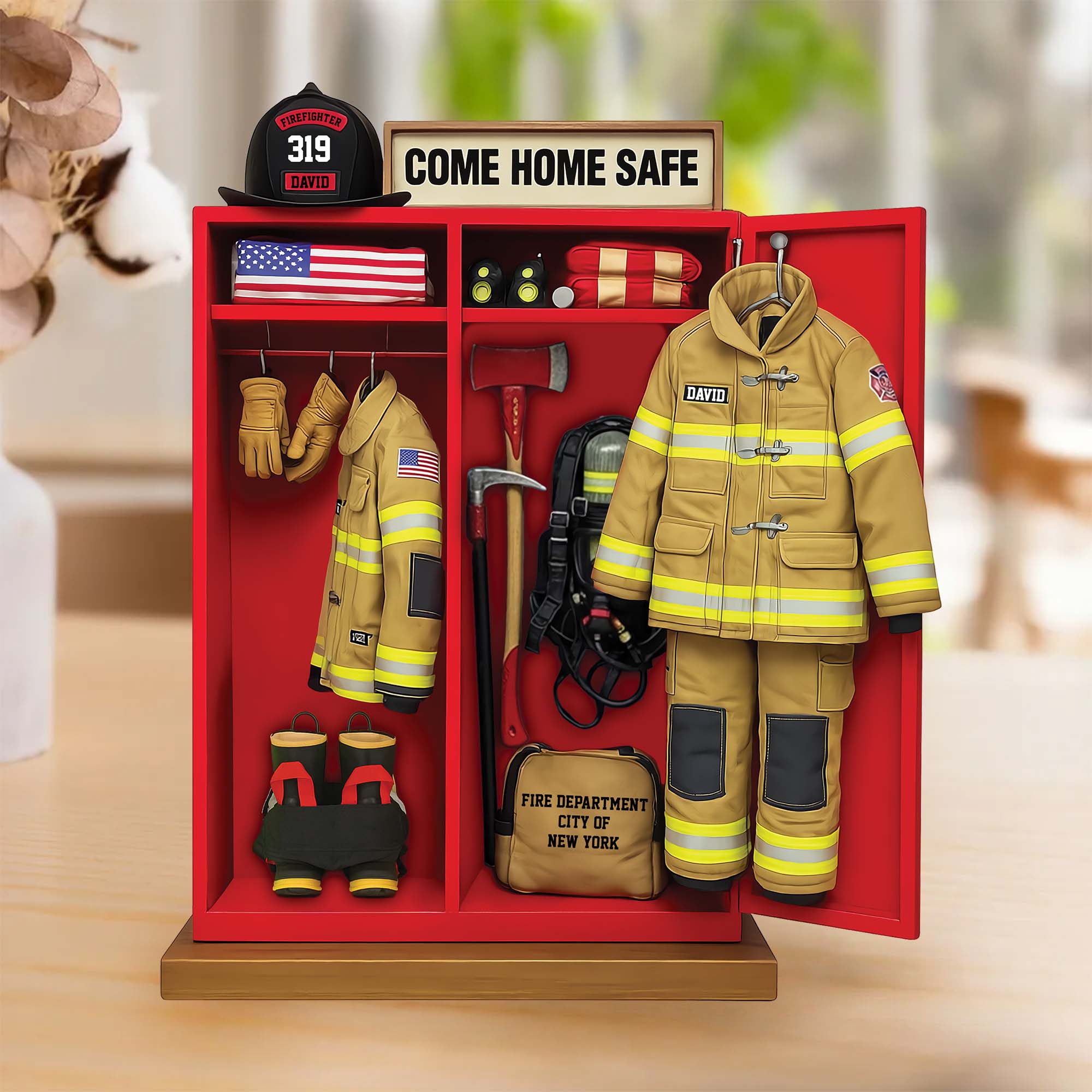 Firefighter Personal Locker Plaque - Personalized Gifts For Firefighter Pt99