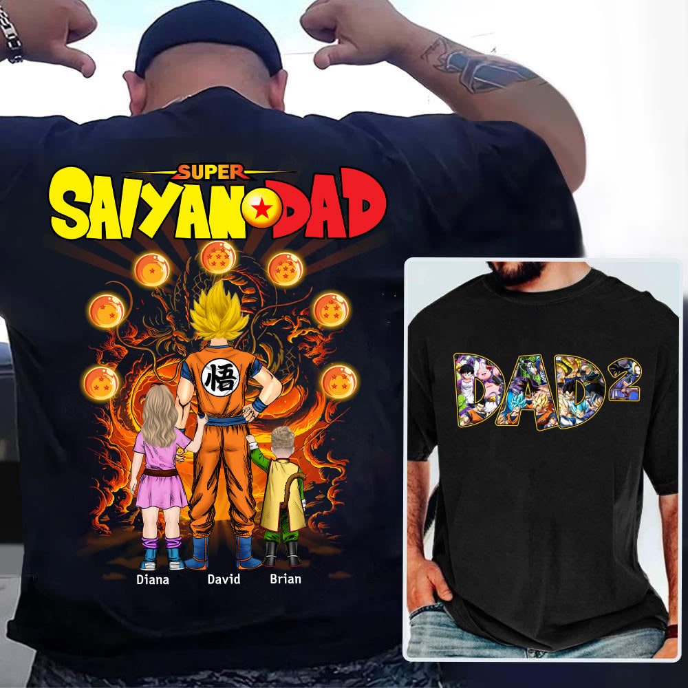 Personalized Super Saiyan Dad Shirt, Father's Day Shirt Tu24