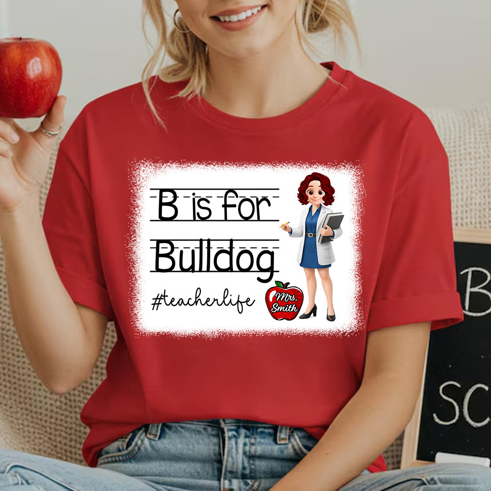School Mascot Personalized Shirt Custom Apple Name For Teacher Do98