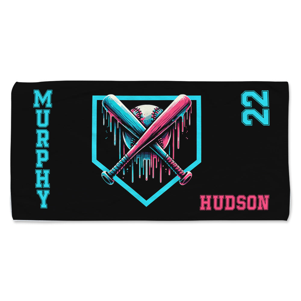 Personalized Drip Baseball Beach Towel, Pool Towel, Team Gift, Youth Baseball Gift A2110 Do99