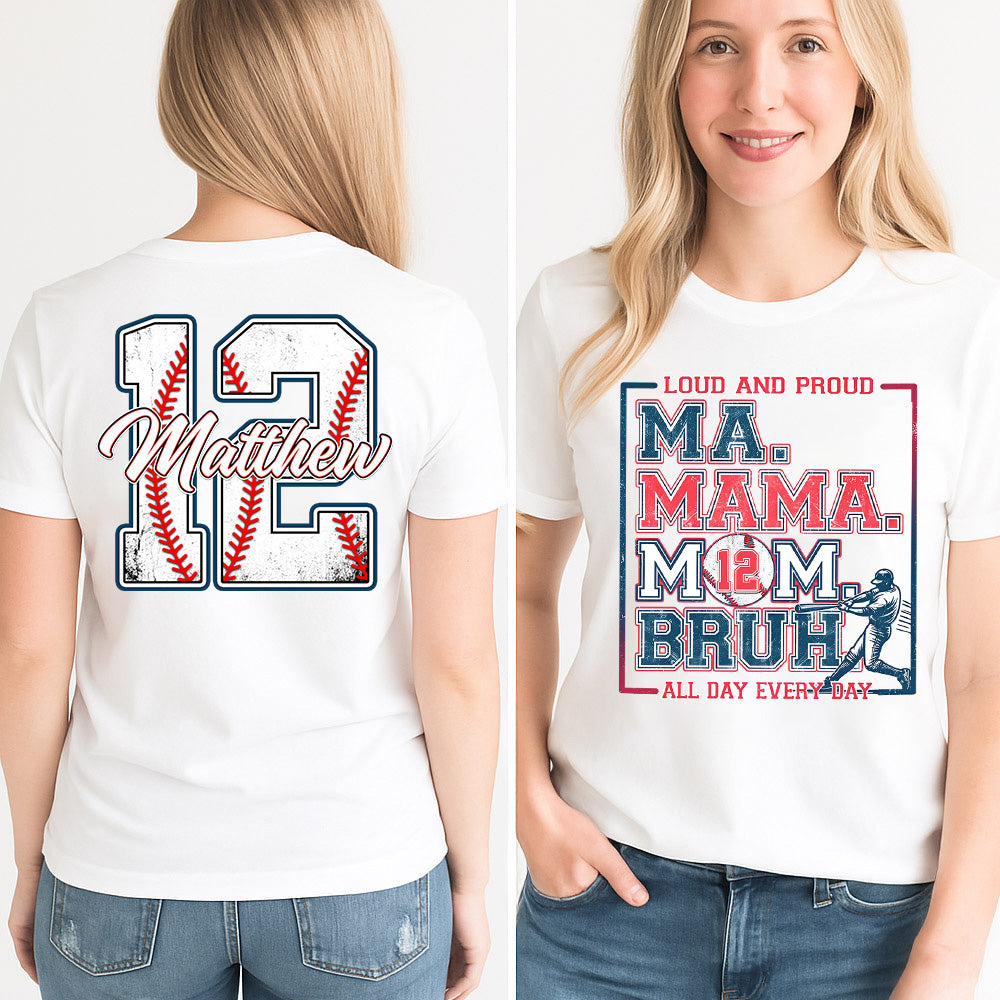 Personalized Baseball Mom Bruh Shirt, Mother's Day Gift, Baseball Season Shirt A2110 Li29