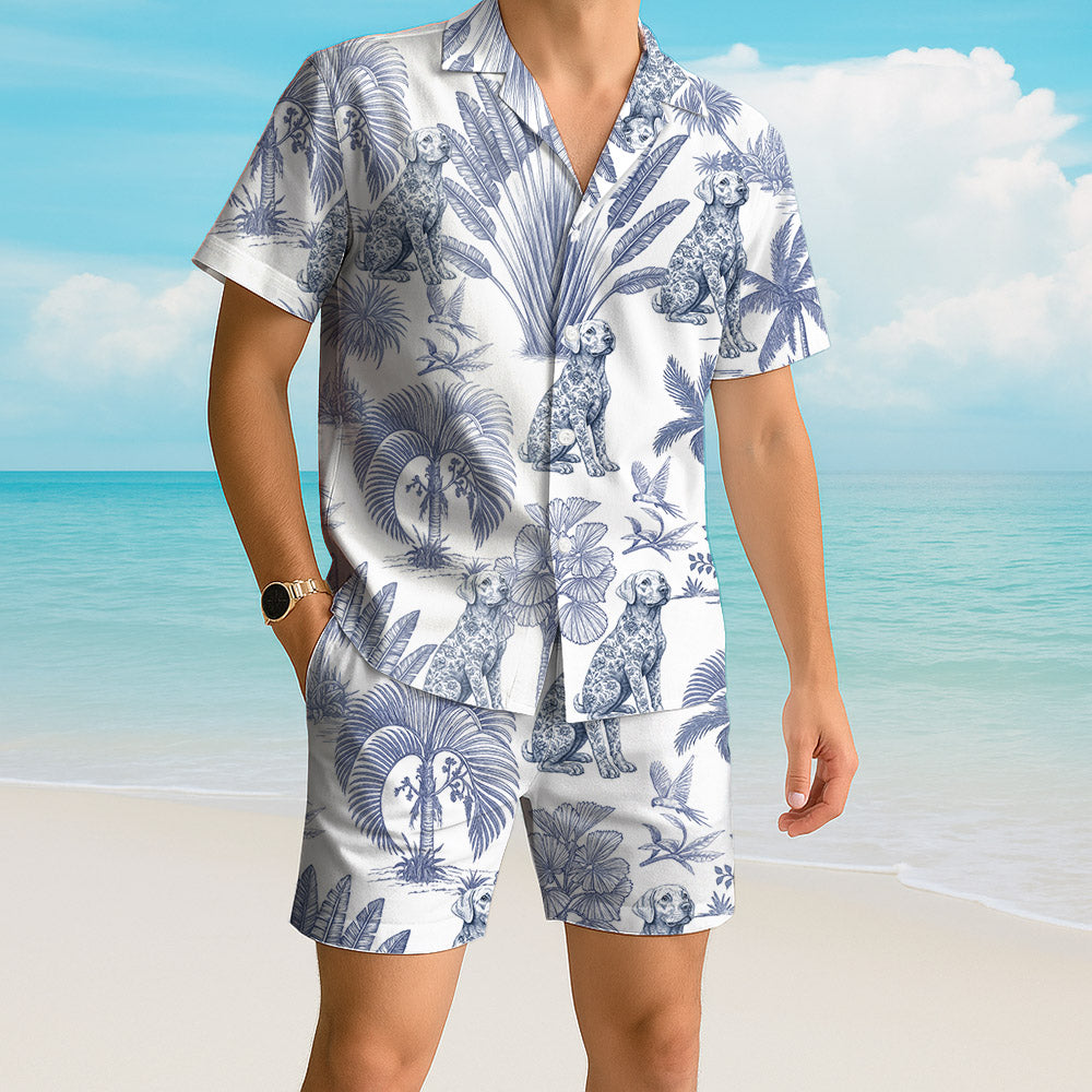 Custom Dog Toile De Jouy Style, Personalized Hawaiian Shirt, Summer Vacation Gift T1807 Nh00