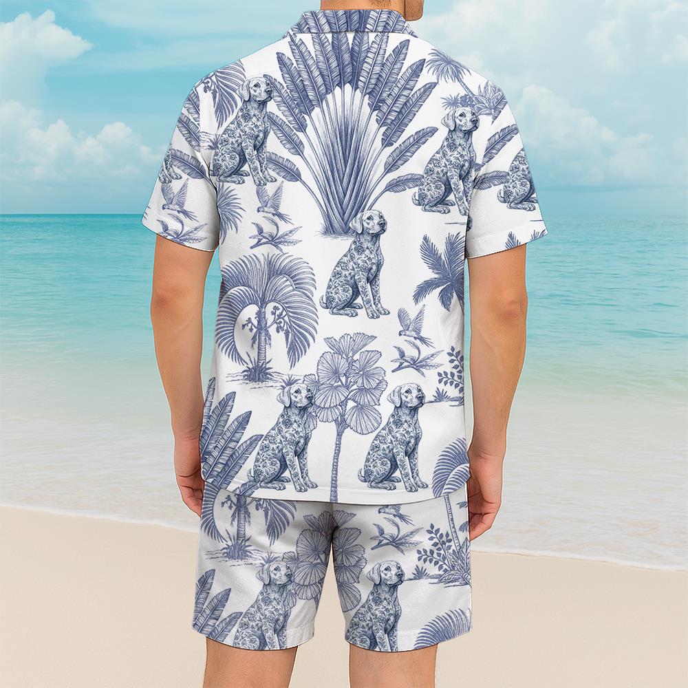 Custom Dog Toile De Jouy Style, Personalized Hawaiian Shirt, Summer Vacation Gift T1807 Nh00