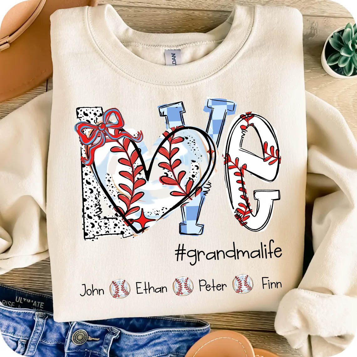 LOVE Baseball Grandma Life - Personalized Shirt Pt99