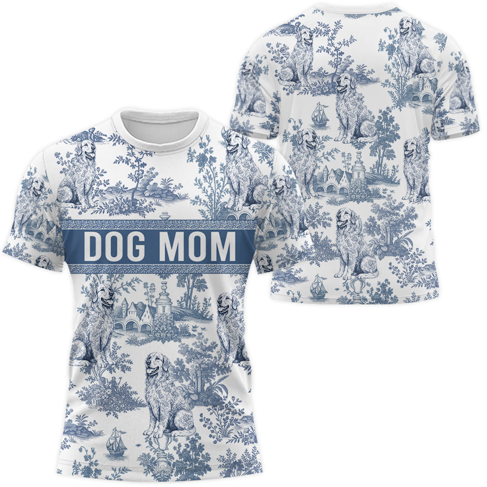 Custom Dog Mom Style Gift Toile De Jouy Chinoiseries, Personalized All Over Print Shirt T1807 Do98