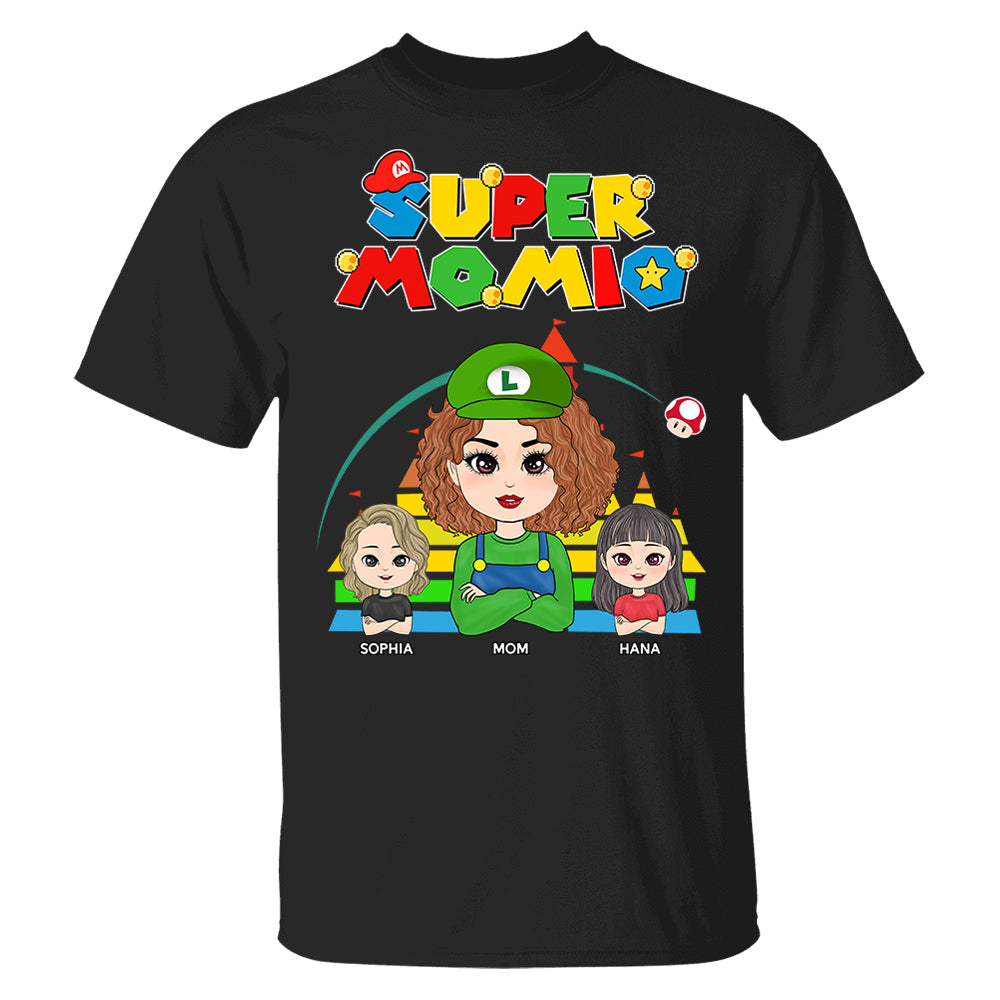 Super Mommio - Personalized Funny Shirt For Mom Grandma Aunt Custom Nickname and Kids Vr2 Pt99