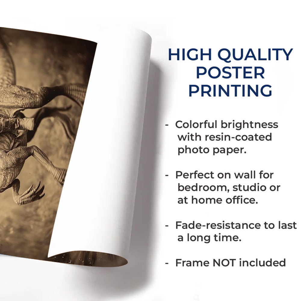 Ride a Dinosaur Like a Cowboy – Custom Face Vintage Poster