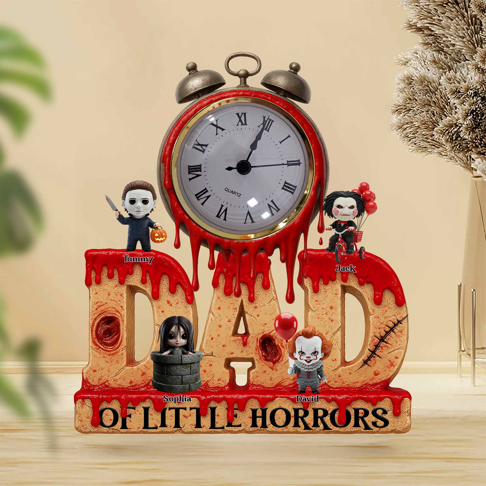 Horror Dad Acrylic Desk Clock Plaque - Personalized Gift For Dad Pt99