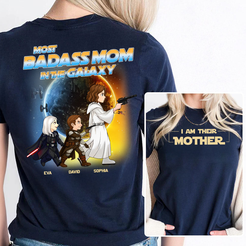 Most Badass Mom In The Galaxy - Personalized Shirt For Mom Grandma NA04 Pt99