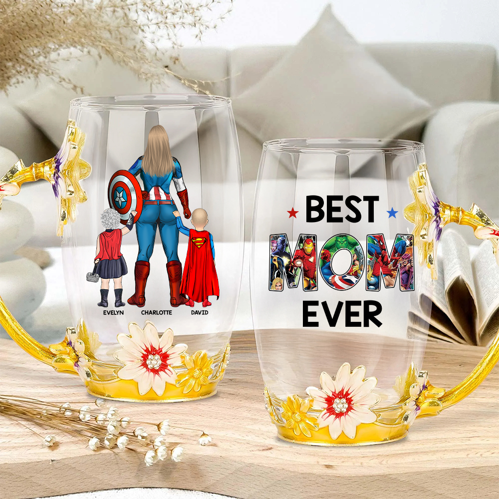 Best Mom Ever - Personalized Enamel Flower Tea Cup Tu20