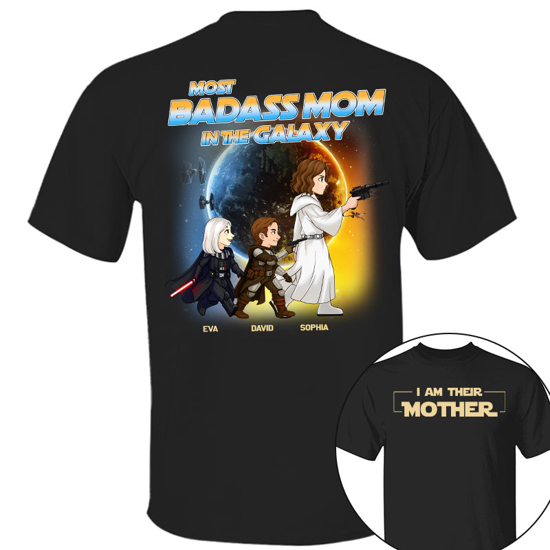 Most Badass Mom In The Galaxy - Personalized Shirt For Mom Grandma NA04 Pt99