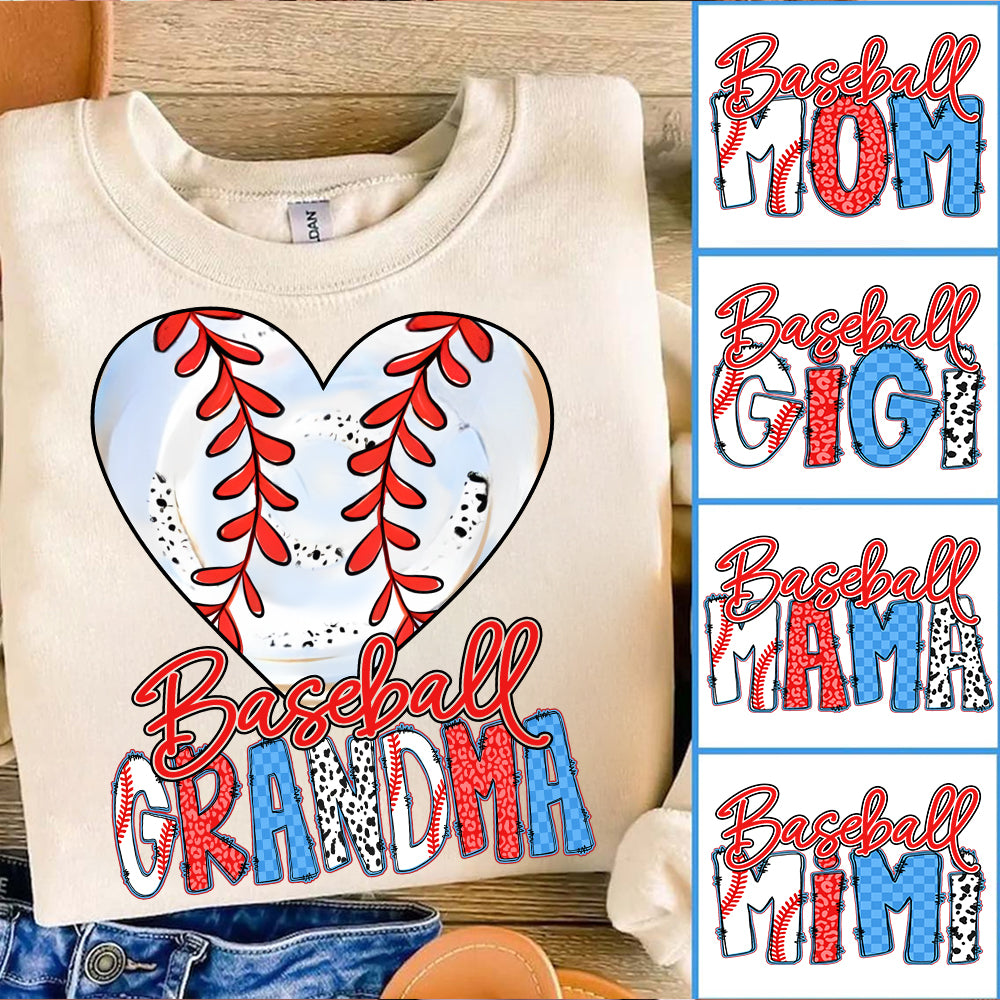 Heart Baseball Grandma - Personalized Shirt Hv01