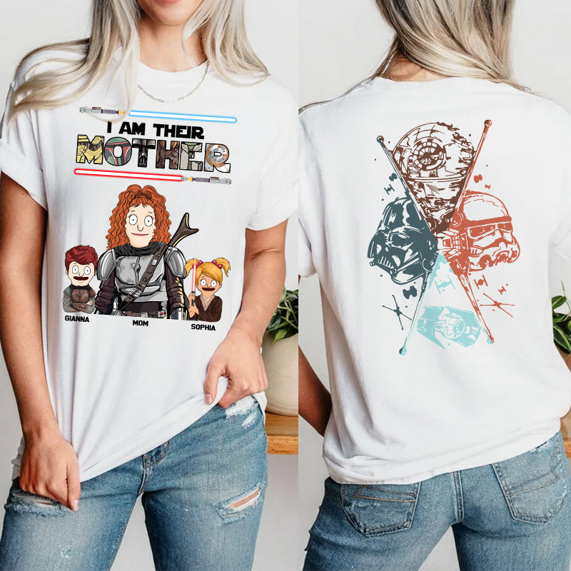 I Am Their Mother - Personalized Two Sided Print Shirt For Mom Vr2