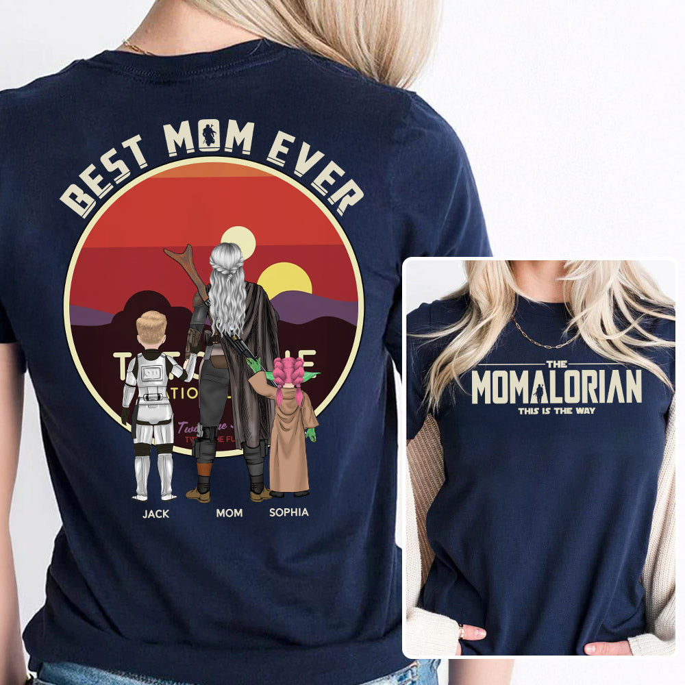 The Mamalorian This Is The Way - Personalized Tatooine Sunset Background Shirt Gift For Mom Pt99