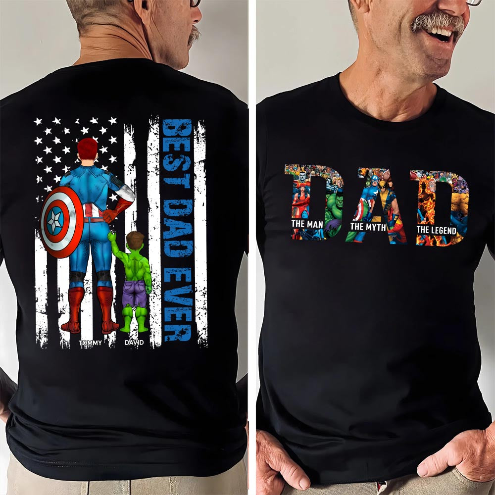 Super Dad - The Man The Myth The Legend - Personalized Shirt For Dad Grandpa Husband NA04