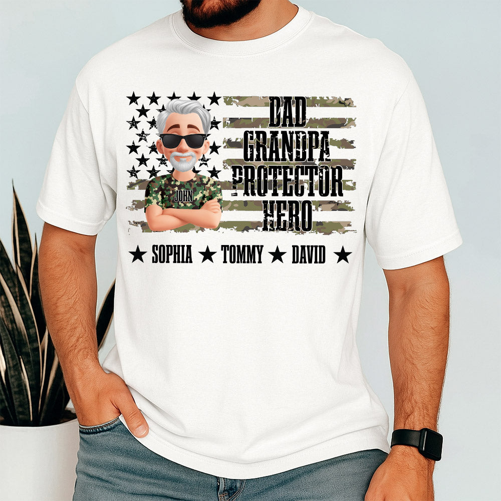 Cool Camo Dad Grandpa - Personalized Shirt For Dad Grandpa NA04 Pt99