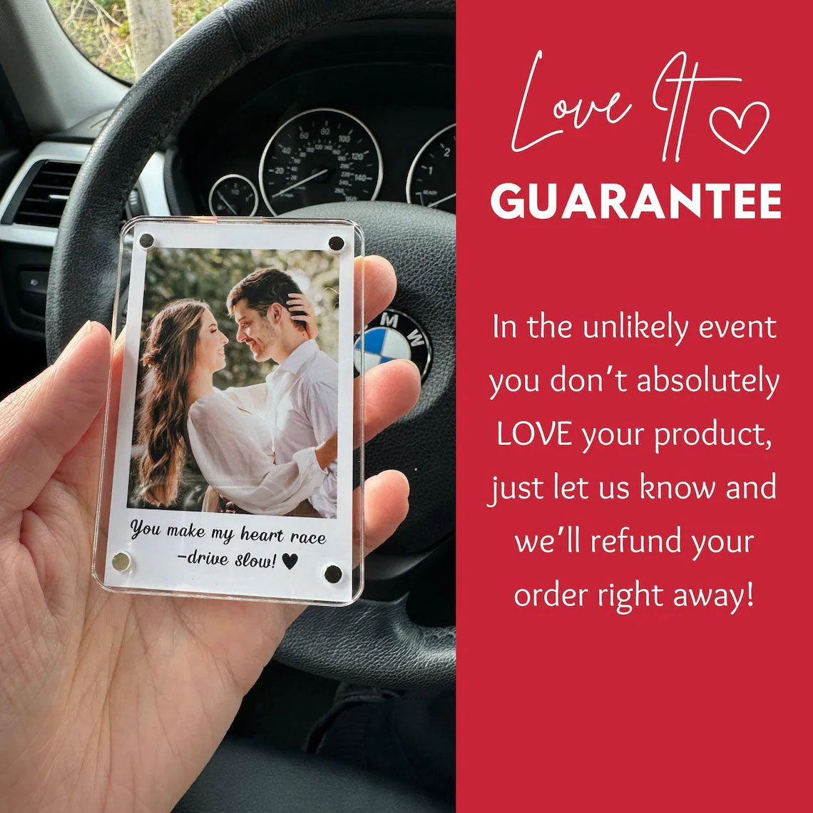 Personalized Photo Car Visor Clip - Custom Sun Visor Decoration for Car, Couples Gift, Wallet Photo Holder, Unique Car Accessories Pt99