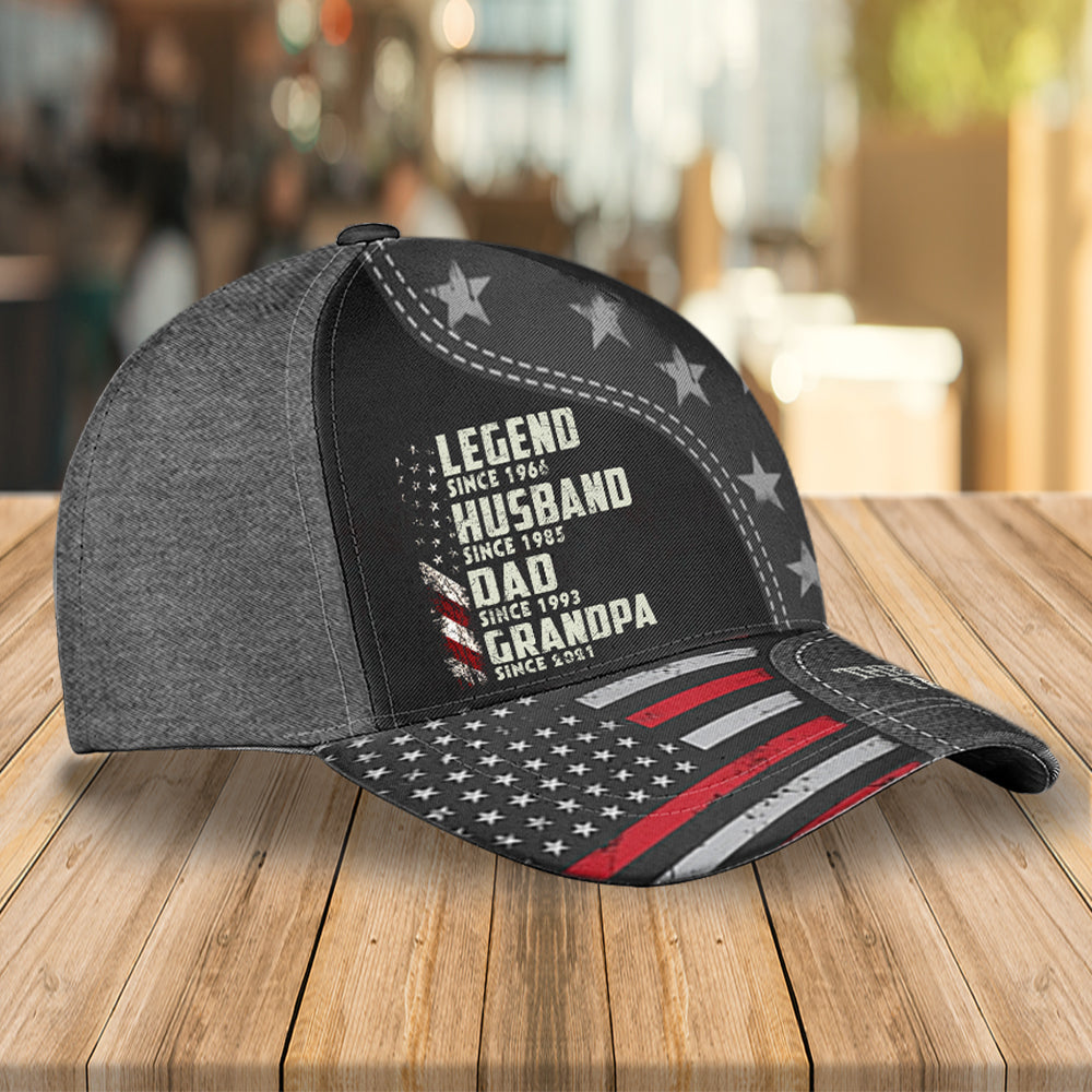 Legend Husband Dad Grandpa Since, Personalized Classic Cap, Gift For Father's Day T1807 Hv01