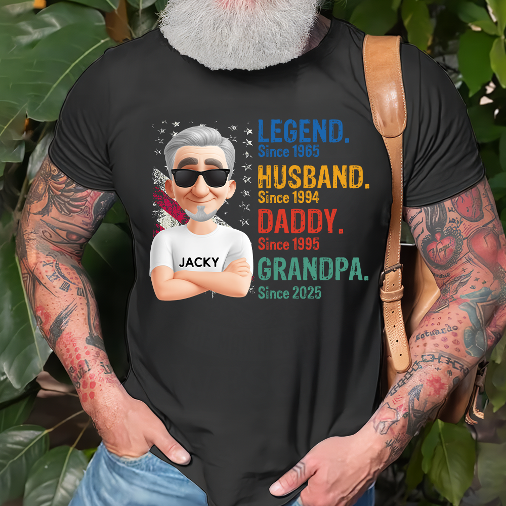 Legend Husband Daddy Granpa - Personalized Coolest Shirt For Dad Grandpa NA04 Tu20