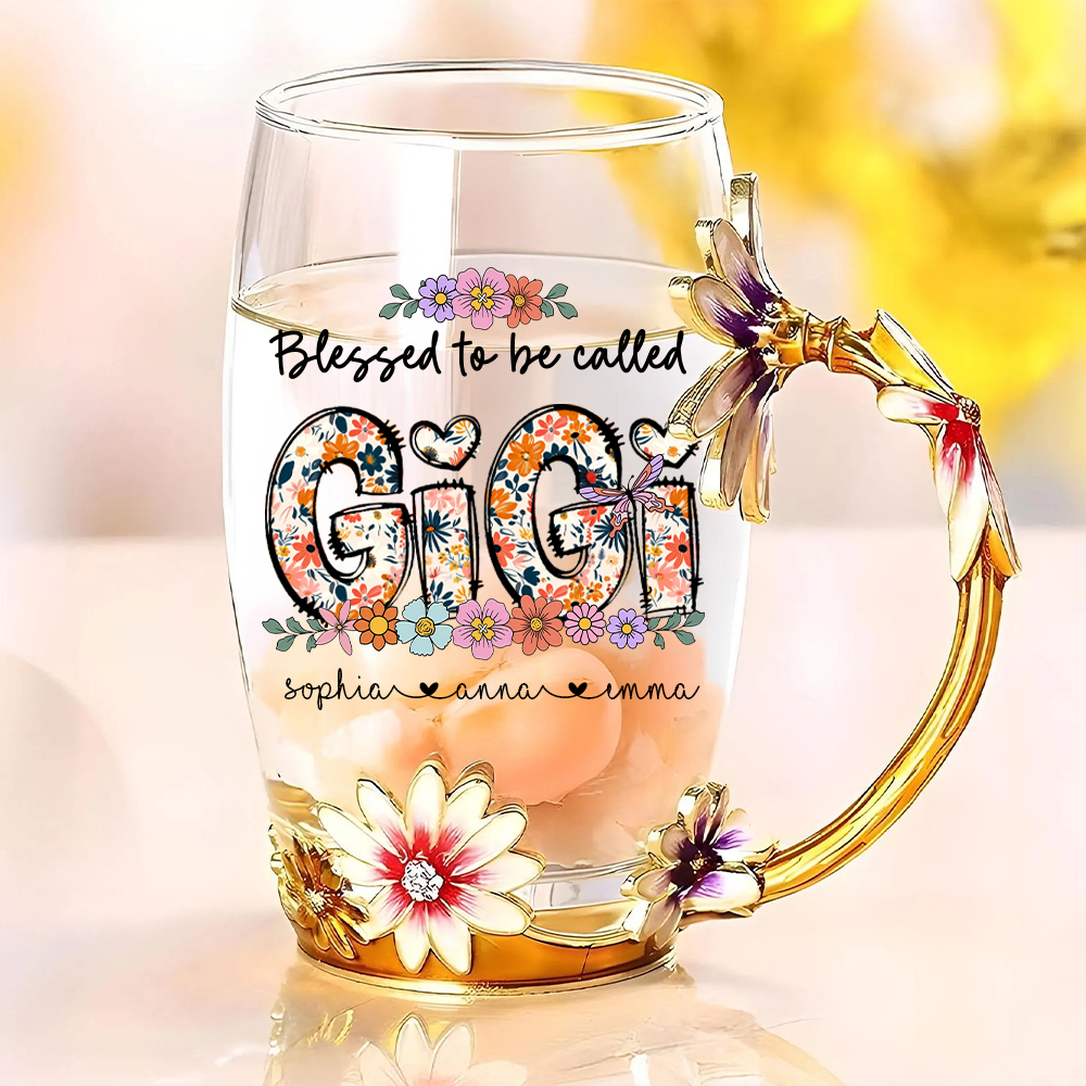 Blessed To Be Called NaNa - Personalized Enamel Flower Tea Cup Tu20