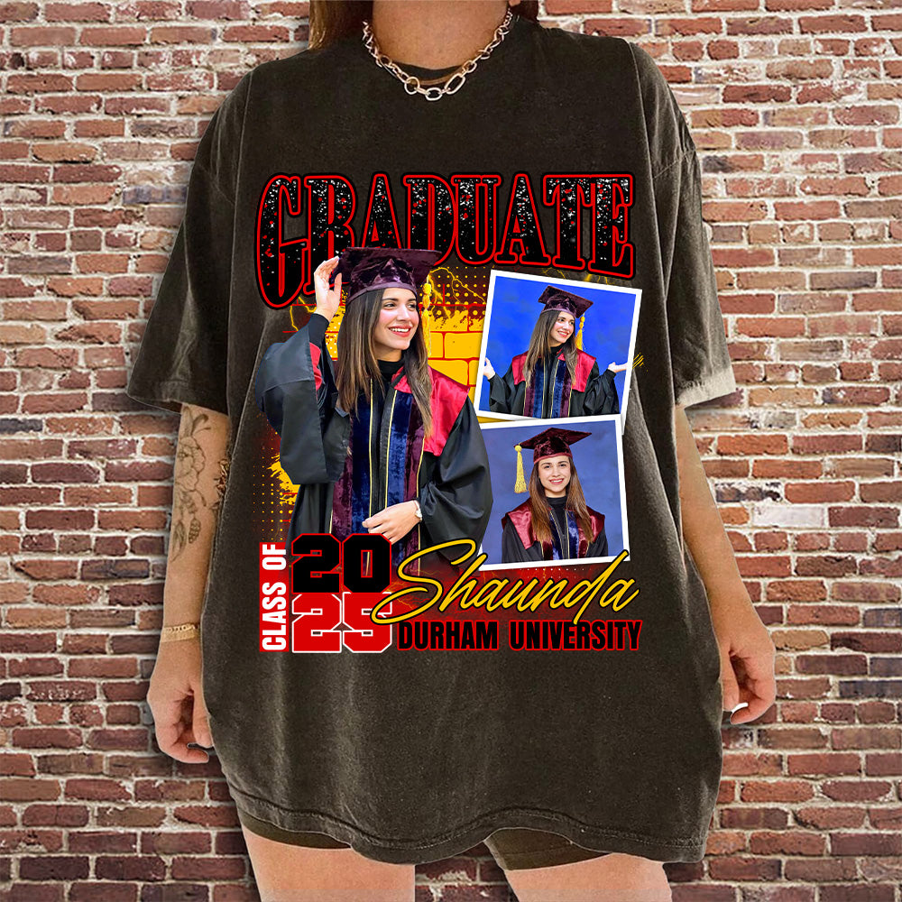 Custom Graduation Shirt - Custom Photo Family Graduation T-Shirt - Bootleg Tee Custom Photo Shirt For Graduation NA04 Tu20