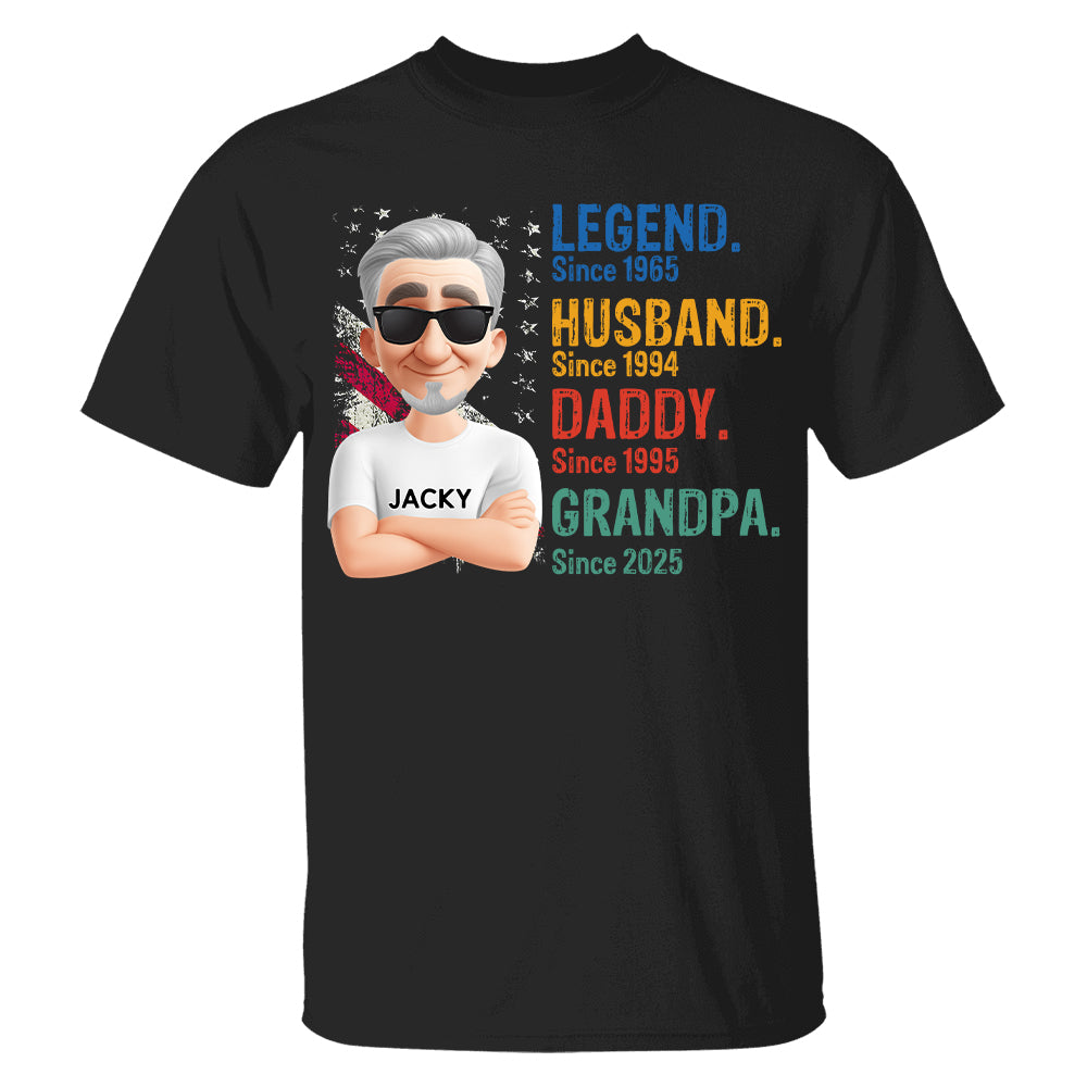 Legend Husband Daddy Granpa - Personalized Coolest Shirt For Dad Grandpa NA04 Tu20
