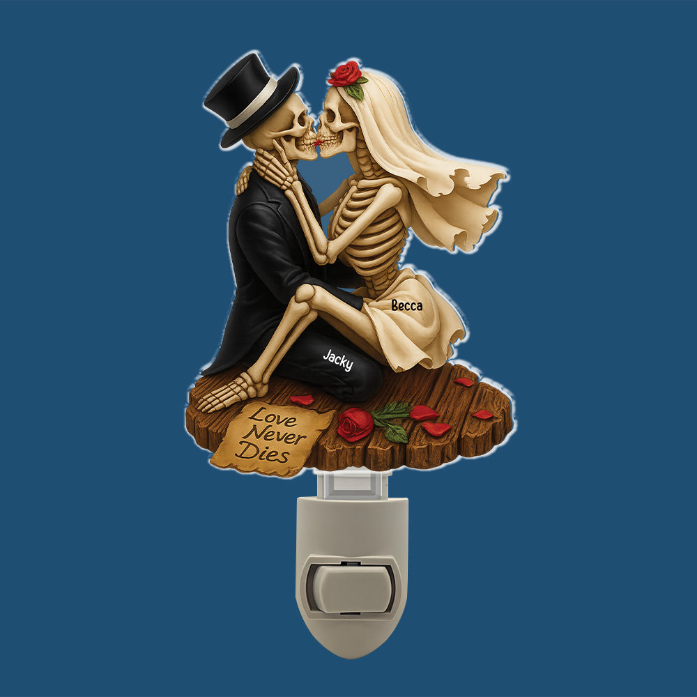 Skull Couple Acrylic Night Light - Personalized Gift For Couple Tu20