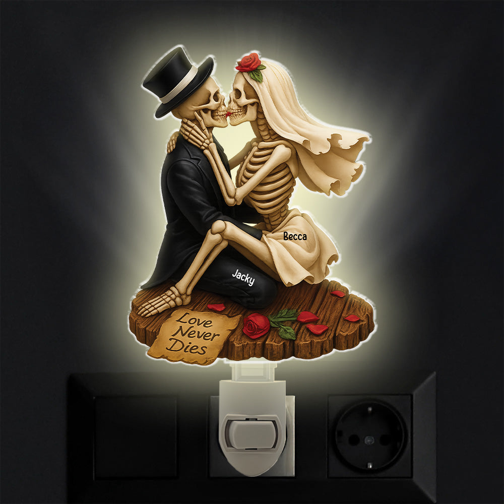 Skull Couple Acrylic Night Light - Personalized Gift For Couple Tu20
