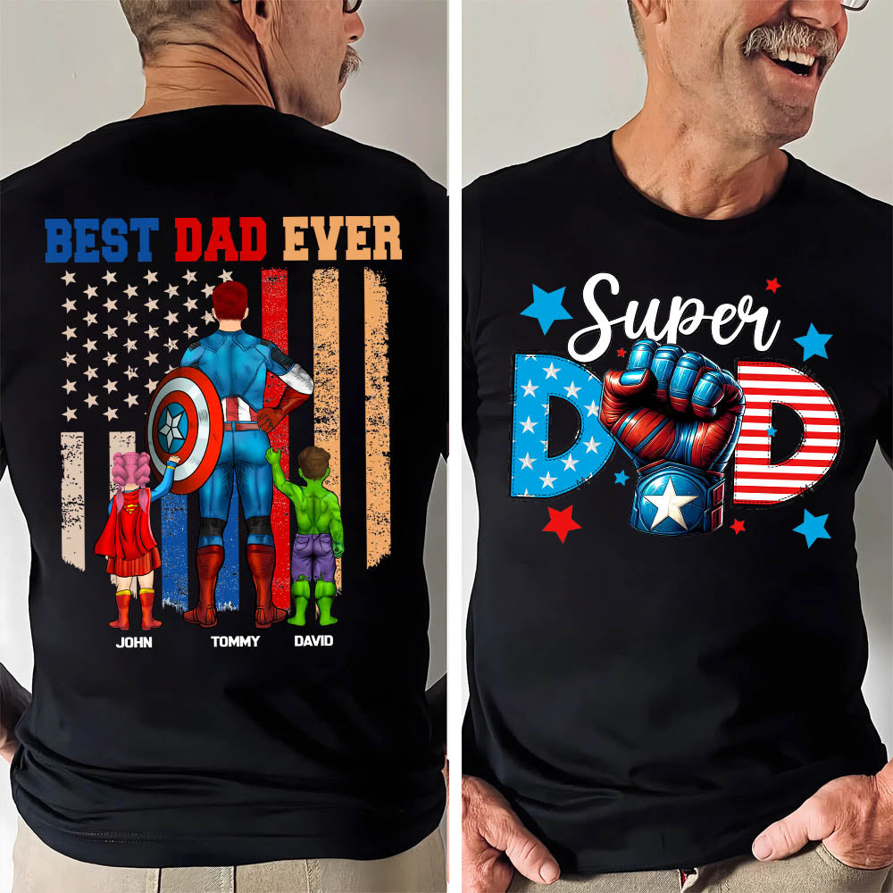 Super Dad, Best Dad Ever, Happy Father's Day 2025, Personalized Shirt T1807 Pt99