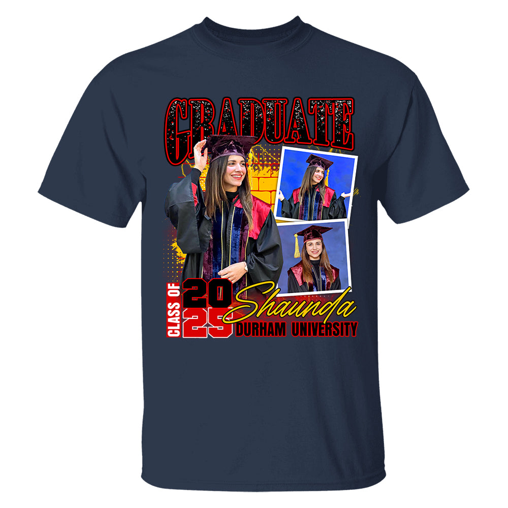 Custom Graduation Shirt - Custom Photo Family Graduation T-Shirt - Bootleg Tee Custom Photo Shirt For Graduation NA04 Tu20