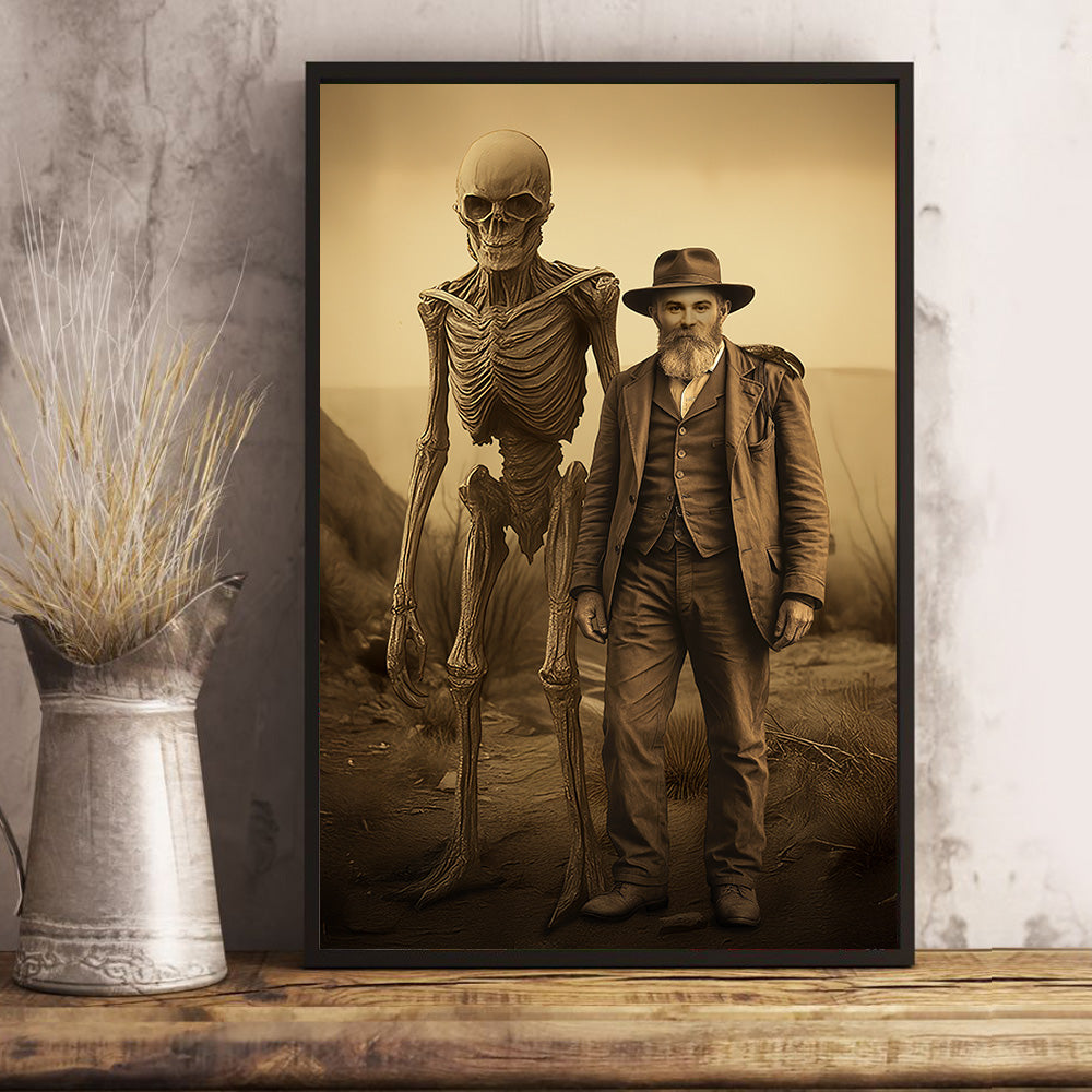 Custom Face Man & Alien Poster – Aliens Saw Me But Nobody Believed Vintage 19th Century Wall Art Print Tu20
