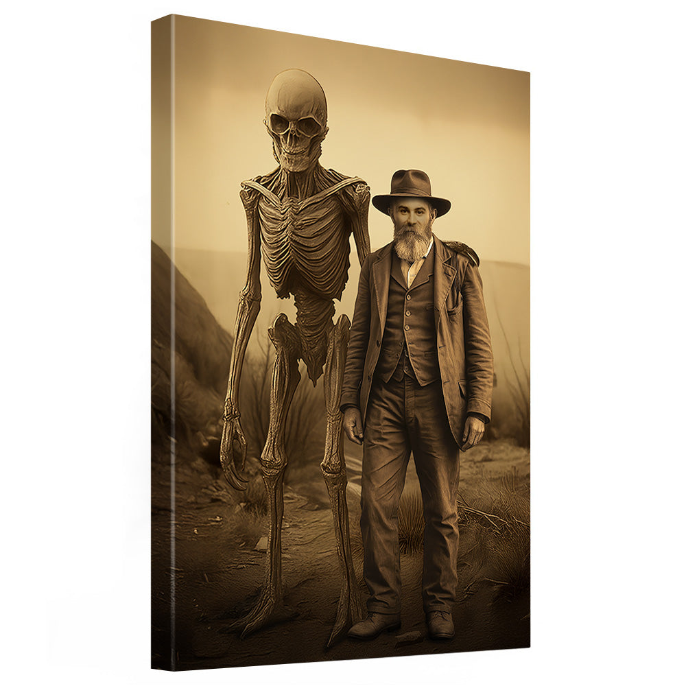 Custom Face Man & Alien Poster – Aliens Saw Me But Nobody Believed Vintage 19th Century Wall Art Print Tu20