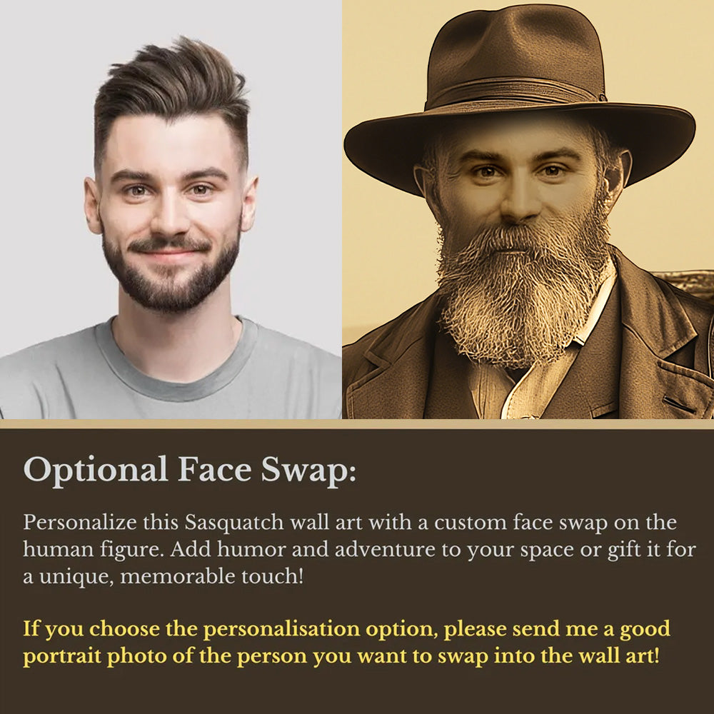 Custom Face Man & Alien Poster – Aliens Saw Me But Nobody Believed Vintage 19th Century Wall Art Print Tu20