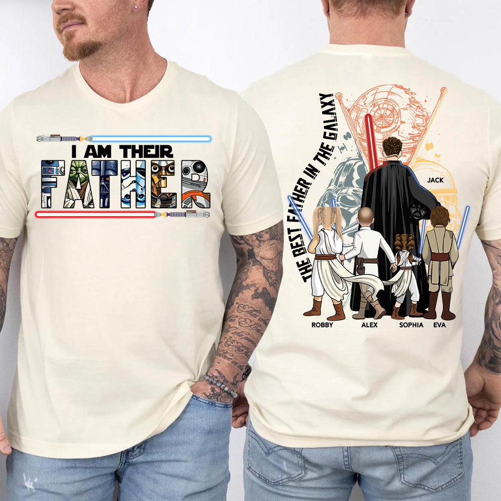 Custom Father's Day Shirt with Kids Name, I Am Their Father Custom Tee, Best Dad Ever Gift Shirt Nh00