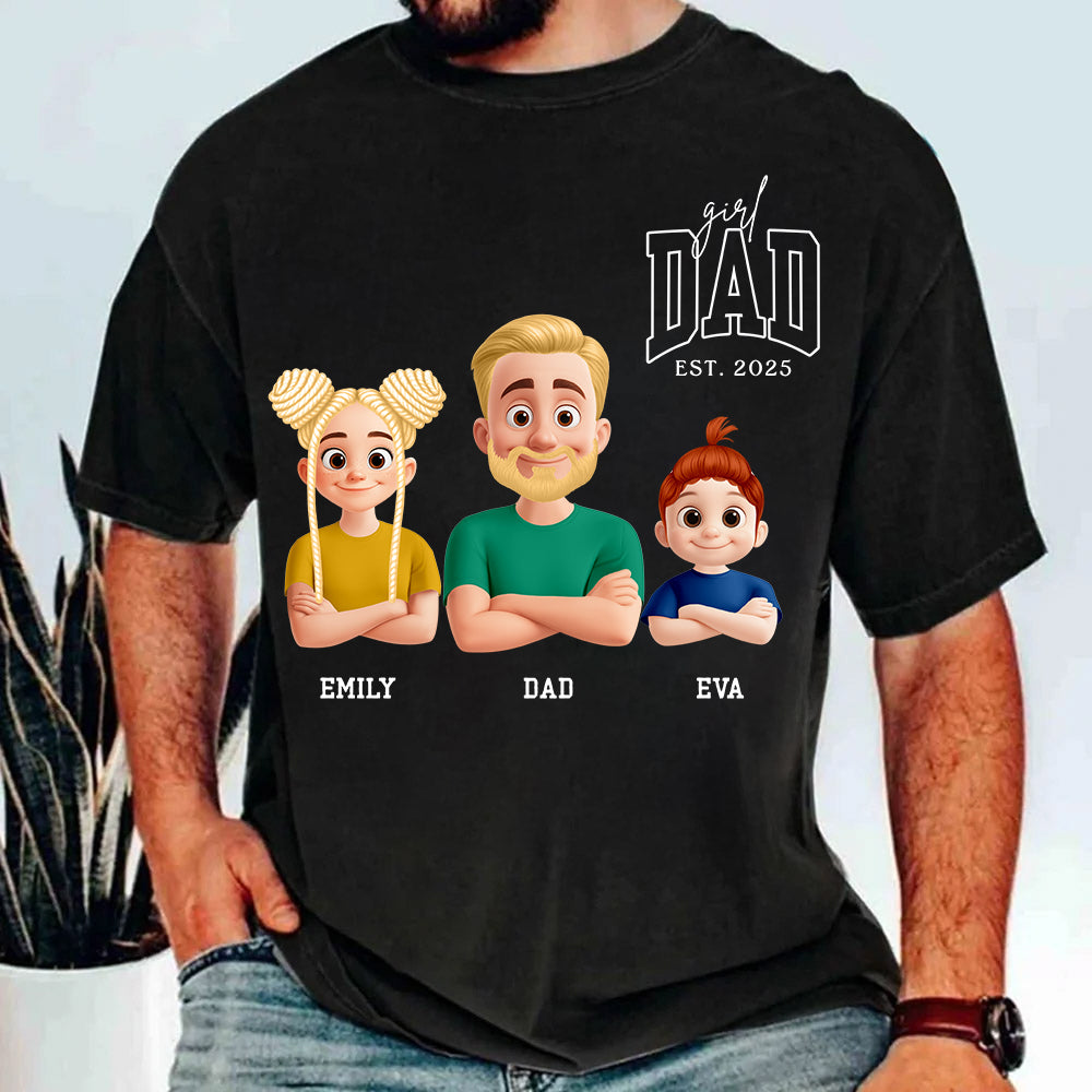 Dad Est Year Shirt, Fathers Day Gifts from Daughter, Dad of Girls Tee, Birthday Gift for Daddy, New Dad Gift Idea, Matching Dad & Daughter Tm01