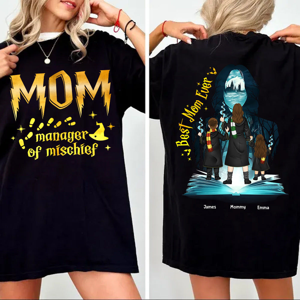 Personalized Magical Mom Manager of Mischief Wizard Mom Shirt - N3005 VH01