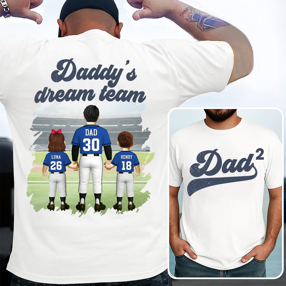 We Hit A Homerun Scoring You As Our Dad, Personalized Baseball Shirt For Dad Grandpa A2110 Hv01