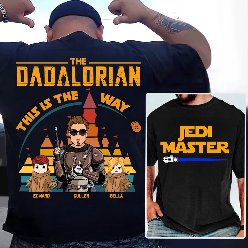 Jedi Master - The Dadalorian This Is The Way - Personalized Back Print Shirt For Dad Tu20