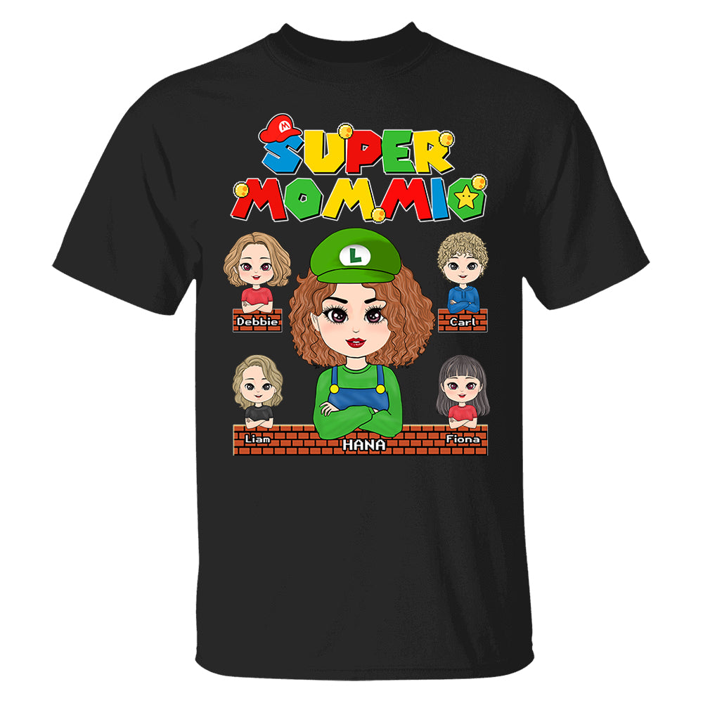 Super Mommio - Personalized Funny Shirt For Mom Grandma Aunt Custom Nickname and Kids Pt99