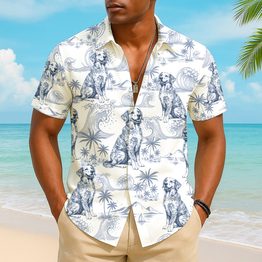 Custom Dog Breeds Toile De Jouy Style, Personalized Hawaiian Shirt T1807 Hv01