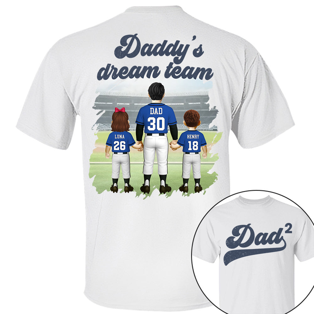 We Hit A Homerun Scoring You As Our Dad, Personalized Baseball Shirt For Dad Grandpa A2110 Hv01