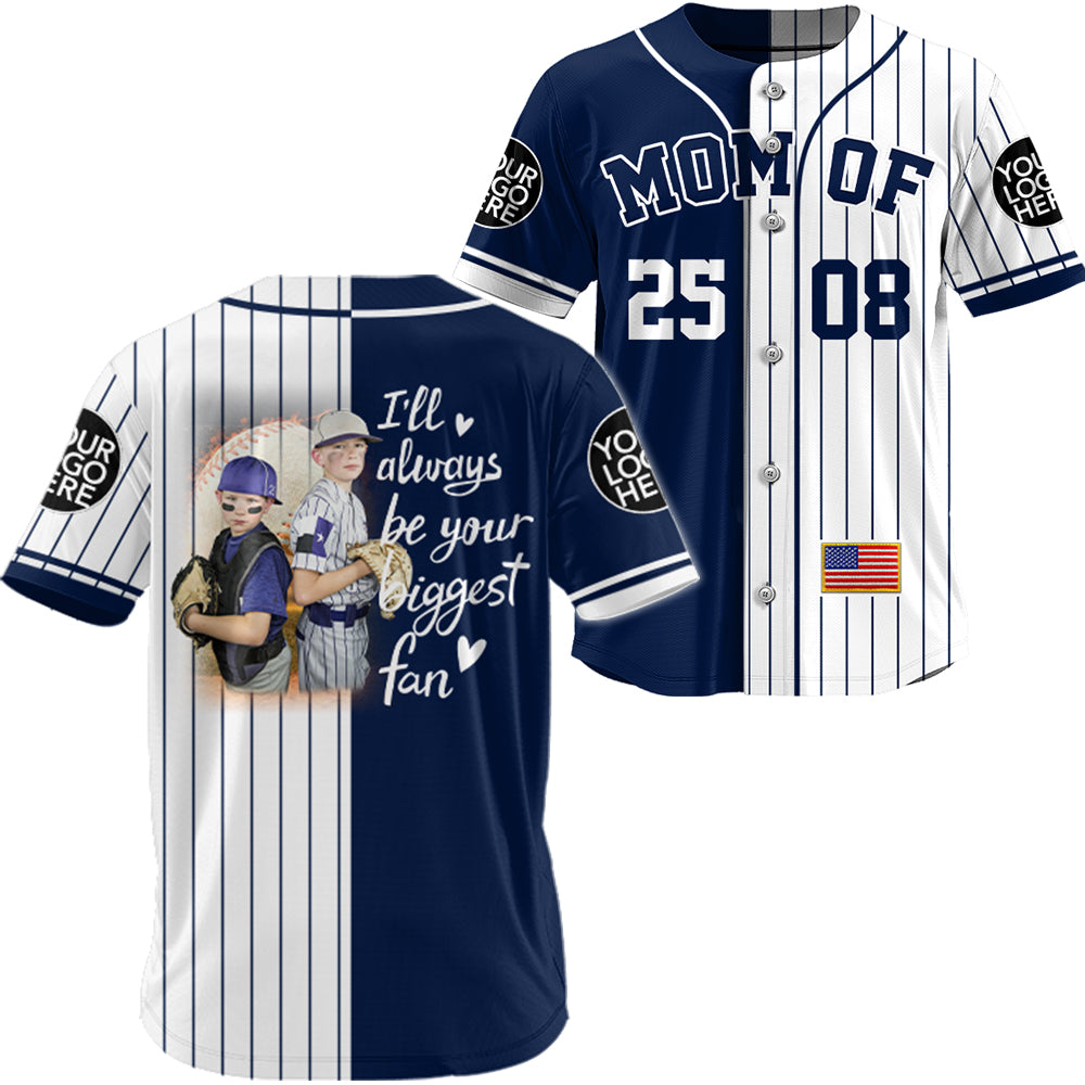 I'll Be Your Biggest Fan, Custom 2 Colors Personalization Split Baseball Jersey, Custom Photo Baseball Jersey, Gift For Baseball Lover Vr2 A2110 Hv01