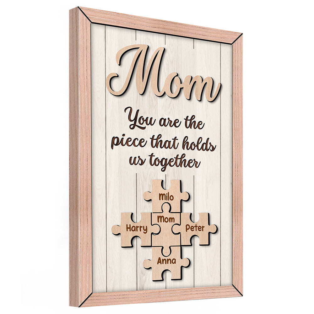 Puzzle Canvas Mom You Are The Piece That Holds Us Together Personalized Canvas Gift For Mother Grandma Do98