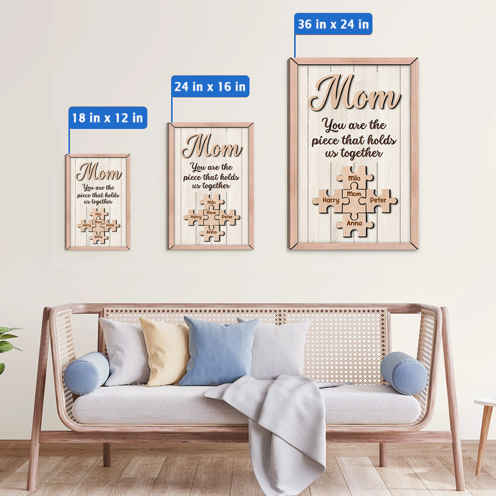 Puzzle Canvas Mom You Are The Piece That Holds Us Together Personalized Canvas Gift For Mother Grandma Do98